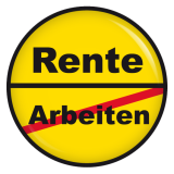 Button Ortsschild Rente Arbeiten