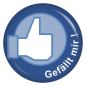 Preview: Ansteckbutton Gefällt mir! blau