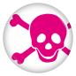 Preview: Ansteckbutton Totenkopf pink