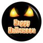 Preview: Ansteckbutton Happy Halloween leuchtende Augen