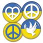 Preview: Ansteckbutton 4er Set Love and Peace Ukraine