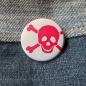 Preview: Totenkopf pink Button Anstecker