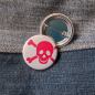 Preview: Totenkopf pink Button Anstecker