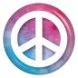 Preview: Ansteckbutton Peacezeichen auf Farbwolke