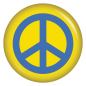 Preview: Ansteckbutton Peace gelb-blau