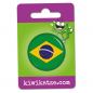Preview: Ansteckbutton Brasilien Flagge an Eurolochkarte