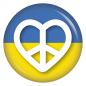 Preview: Ansteckbutton Ukraine Love Peace Zeichen