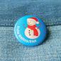 Preview: Ansteckbutton Schneemann / Frohe Weihnachten auf Jeans