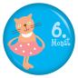 Preview: Ansteckbutton 6. Monat Katze (Tierchen 1)