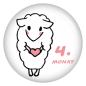 Preview: Ansteckbutton 4. Monat (Schäfchen)