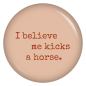 Preview: Ansteckbutton I believe me kicks a horse