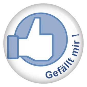 Ansteckbutton Gefällt mir! weiß