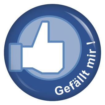 Ansteckbutton Gefällt mir! blau