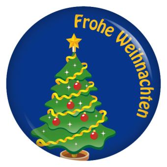 Ansteckbutton Tannenbaum / Frohe Weihnachten