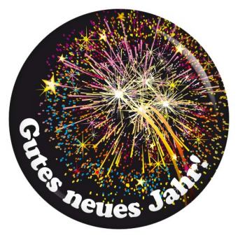 Ansteckbutton Feuerwerk Gutes neues Jahr