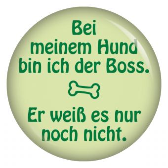 Bei meinem Hund bin ich der Boss Button Anstecker