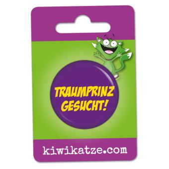 Ansteckbutton Traumprinz gesucht an Eurolochkarte