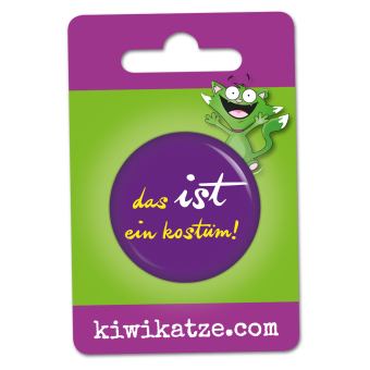 Ansteckbutton Das IST ein Kostüm / lila an Eurolochkarte