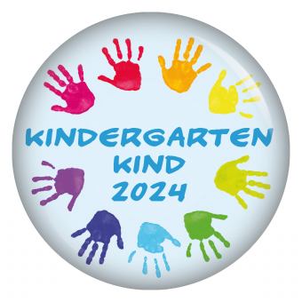 Ansteckbutton 2024 Kindergartenkind Hände