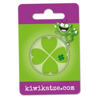 Ansteckbutton Glücks-Kleeblatt an Eurolochkarte