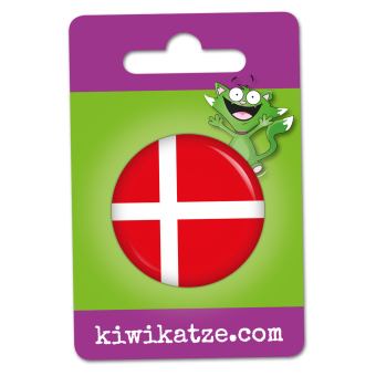 Ansteckbutton Dänemark Flagge an Eurolochkarte