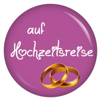 Ansteckbutton Auf Hochzeitsreise Ringe