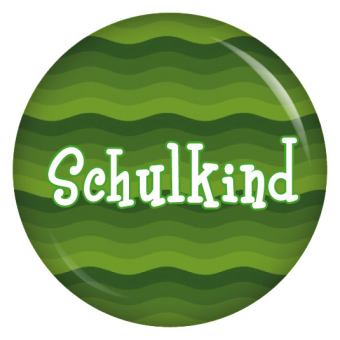 Ansteckbutton Schulkind/grüne Wellen