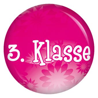 Ansteckbutton 3. Klasse/ pinkflowers
