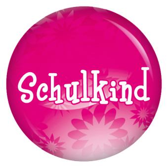 Ansteckbutton Schulkind/ pinkflowers