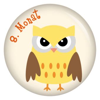 Ansteckbutton 8. Monat Eulen