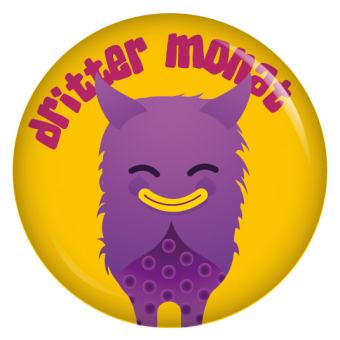 Ansteckbutton Monsterchen 1/3. Monat