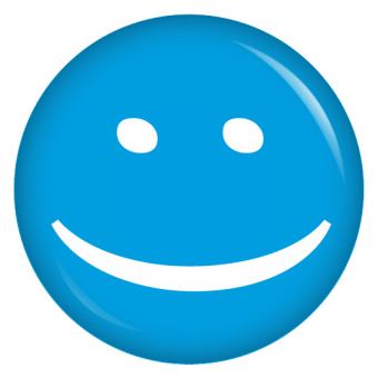Ansteckbutton Smiley Blau
