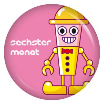 Ansteckbutton 6. Monat (Roboter)