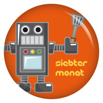 Ansteckbutton 7. Monat Roboter