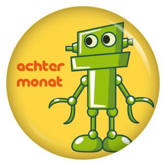 Ansteckbutton 8. Monat Roboter