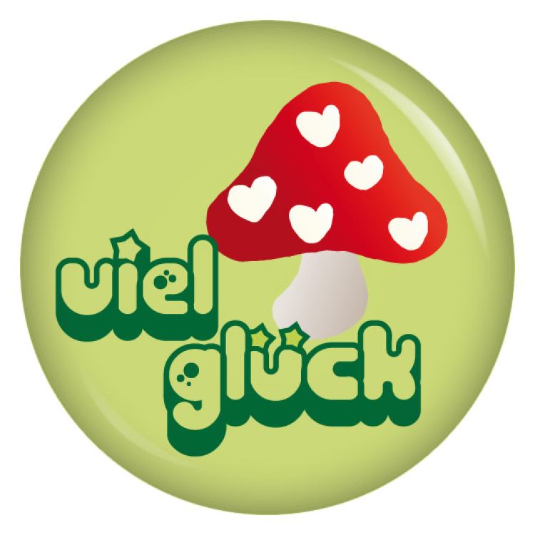 Ansteckbutton viel glück!