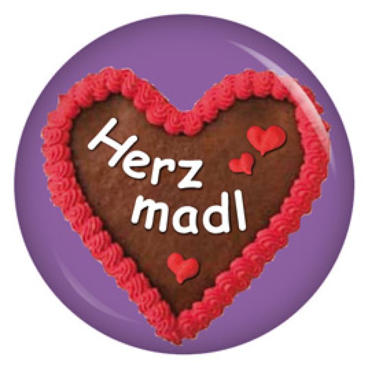 Ansteckbutton Herzmadl Lebkuchenherz