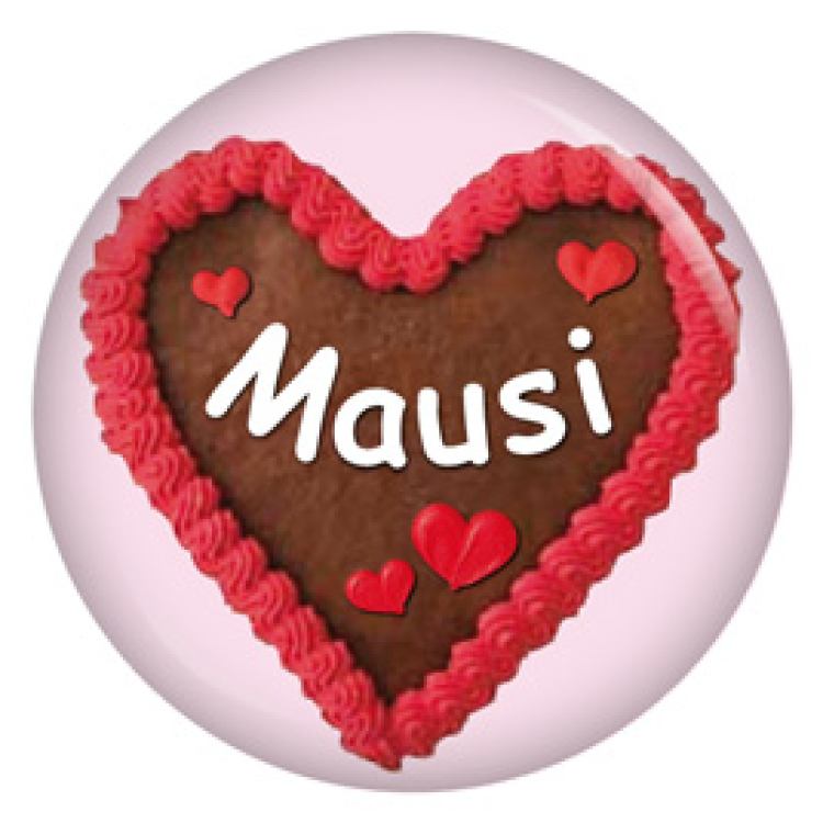 Ansteckbutton Mausi Lebkuchenherz