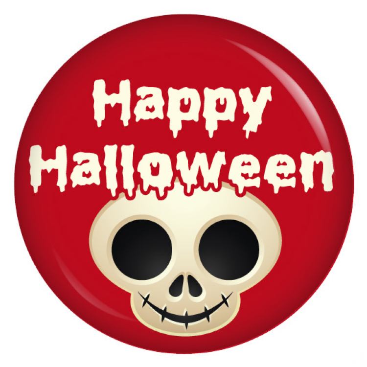 Kiwikatze® Fest Fratze Totenkopf 37mm Button Fasching Karneval Halloween 