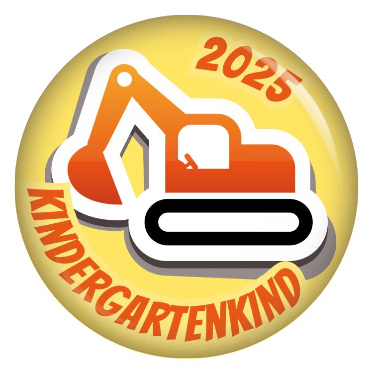 Ansteckbutton 2024 Kindergartenkind Bagger