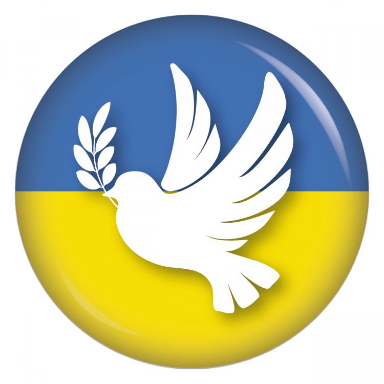 Ukraine Flagge Button Friedenstaube - €1.20 - Versandkostenfrei ab 10 Stück