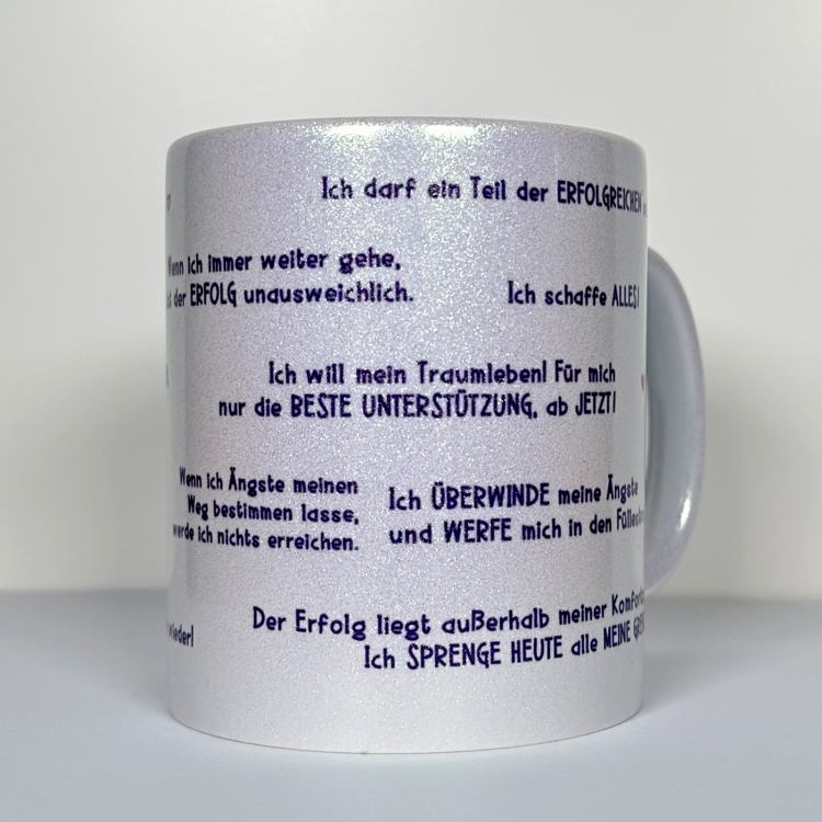 Glitzer-Mindset-Tasse – Dein täglicher Reminder für Fokus, Erfolg & Traumleben