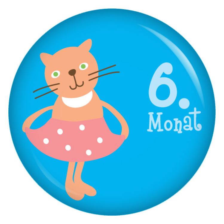 Ansteckbutton 6. Monat Katze (Tierchen 1)