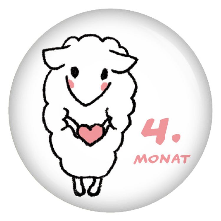 Ansteckbutton 4. Monat (Schäfchen)