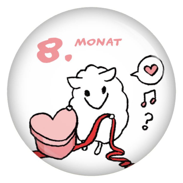 Ansteckbutton 8. Monat Schäfchen