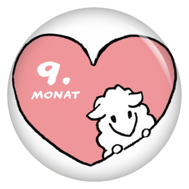 Ansteckbutton 9. Monat Schäfchen