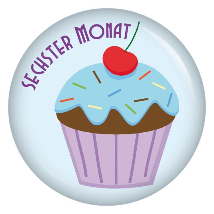 Ansteckbutton 6. Monat (Muffins)