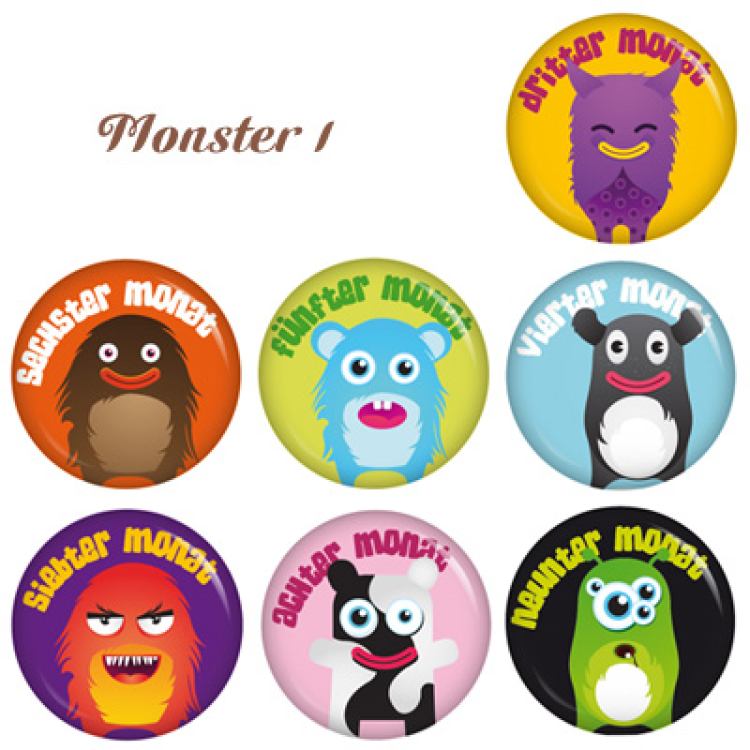 Ansteckbutton Monsterchen 1 Schwangerschaft-Set