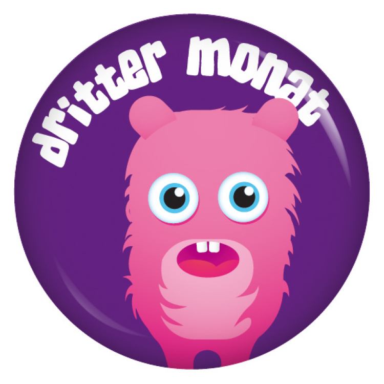 Ansteckbutton 3. Monat (Monster 2)