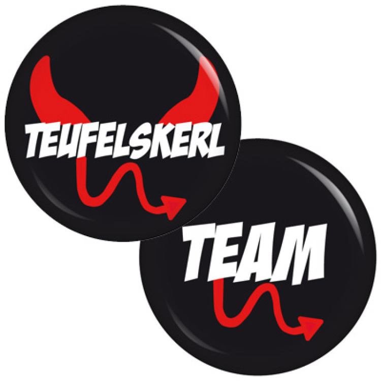 Ansteckbutton 9 Buttons Set Teufelskerl / Team